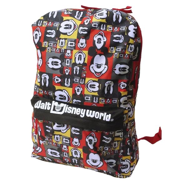 Walt Disney World Mickey Mouse Graphic Backpack Tote Utility Bag Zip Pockets - Picture 1 of 10